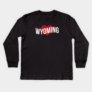 Wyoming Love Kids Long Sleeve T-Shirt